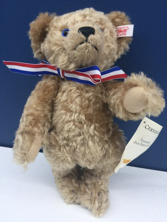 RARE 11" Steiff Jack Nicklaus II Jointed Teddy Bear British Open Champion w/ Tag - Warehouse Toys