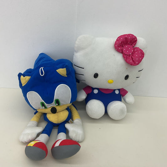 Sanrio White Hello Kitty Character Plush & Sega Sonic the Hedgehog Stuffed Toy - Warehouse Toys