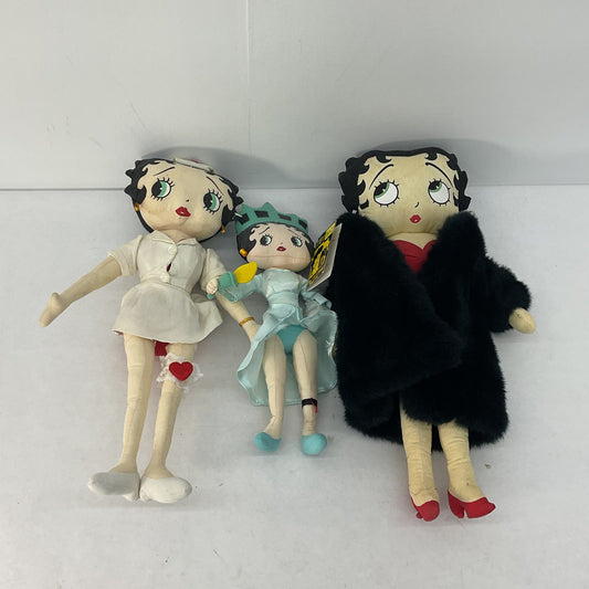 VTG LOT of 3 Kellytoy Betty Boop Character Dolls Stuffed Plush Toy Figures