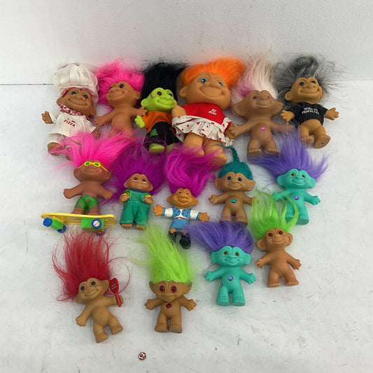 VTG LOT Mixed Used Treasure Troll Dolls Luck Charms Novelty Russ Berrie Toys