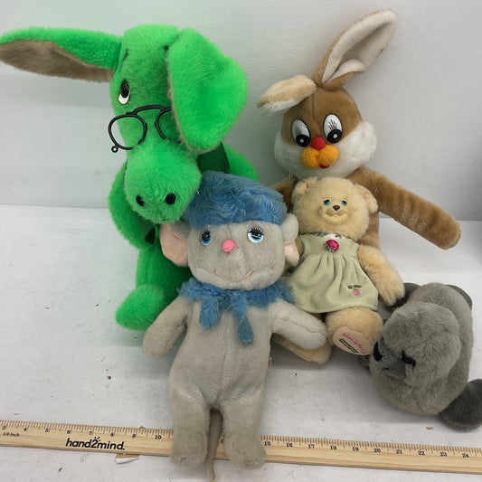 VTG Novelty Plush Doll LOT Disney The Rescuers C&S Bank Green Kangaroo Bunny