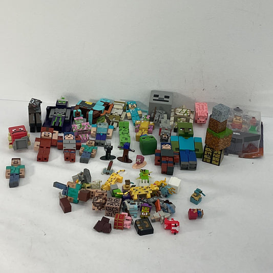 Used Mixed LOT Minecraft Themed Action Figures Building Blocks Toys Accessories