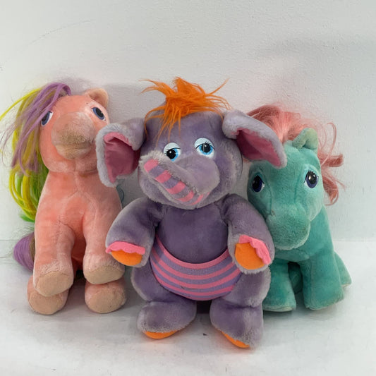 VTG 80s LOT of 3 Hasbro Softies Wuzzles My Little Pony Stuffed Animal Toys