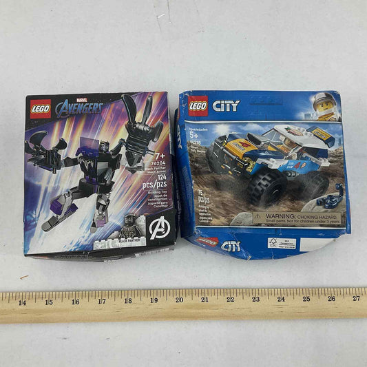 2 LEGO Kits Marvel Avengers Black Panther Mech Armor Rally Racer 76204 60218 New - Warehouse Toys