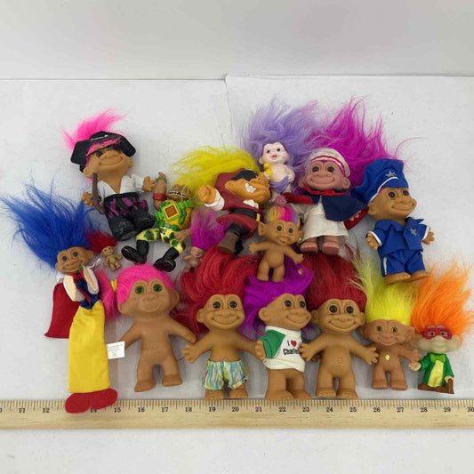 VTG LOT of 15 Trolls Russ TNT Vinyl Collectible Dolls Figures Toys