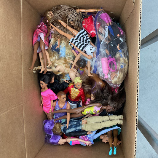 35 Pounds Various Dolls Lot Mattel Fashion Doll Barbie Ken Clothing - Warehouse Toys