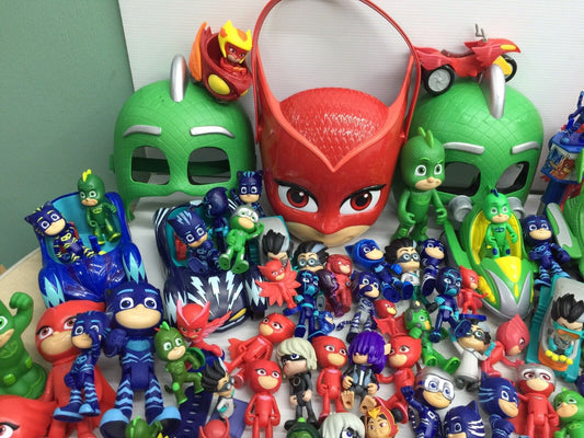 42 lbs LOT of PJ Masks Action Figures Toys Cars Connor Amaya Greg Super Heroes - Warehouse Toys