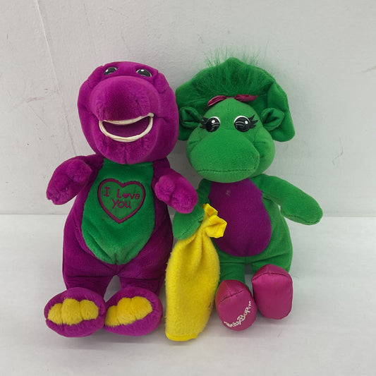 Barney Purple Green Baby Bop plush Stuffed Animal Toy Lot - Warehouse Toys