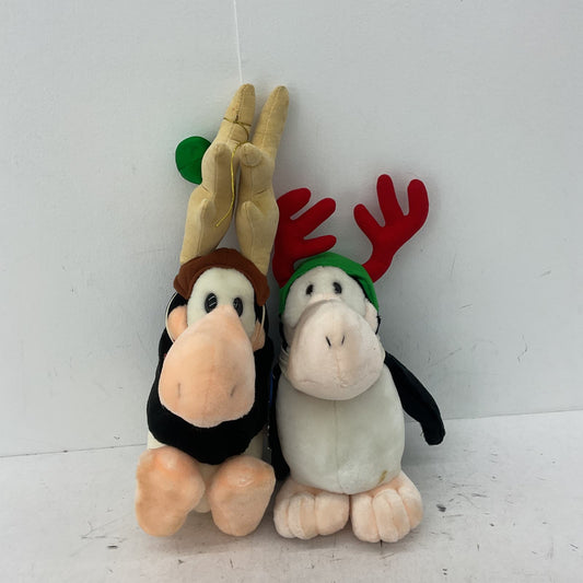 Dakin Opus Penguin Stuffed Animal Plush Toy Lot Moose Deer Antlers Comic - Warehouse Toys
