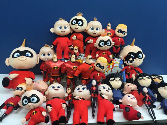 Disney Store Pixar The Incredibles Plush & Doll Lot Jakks Pacific - Warehouse Toys