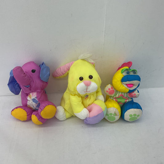 Fisher Price Puffalump Elephant Bunny Dragon Multicolor Stuffed Animal Plush Toy - Warehouse Toys