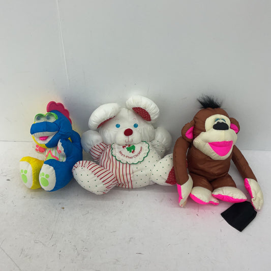 Fisher Price Puffalumps White Mouse Monkey Dragon Stuffed Animal Toy Lot - Warehouse Toys