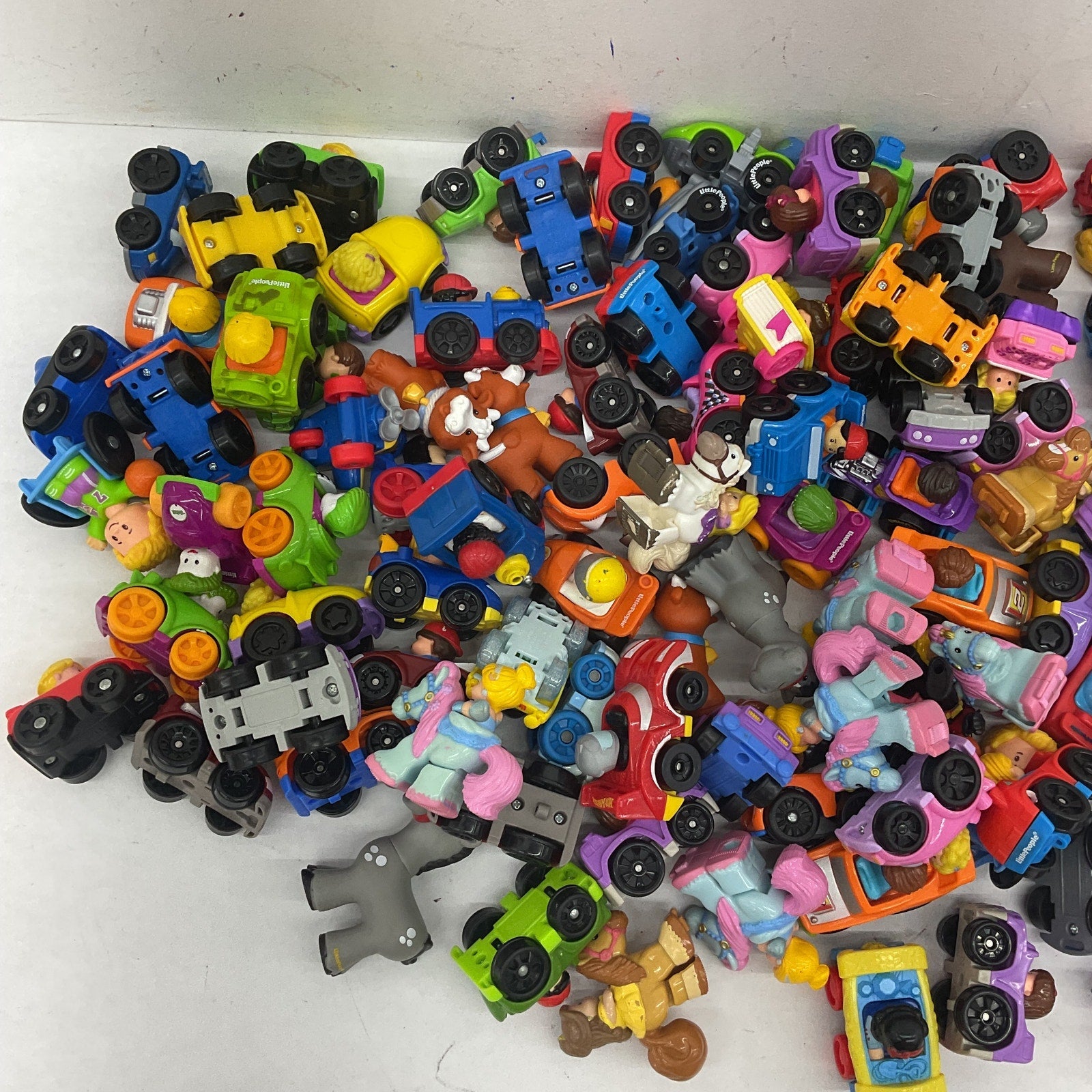 10 lbs Fisher Price Little People Vehicles Cars Figures Toys Preowned LOT Mixed - Warehouse Toys