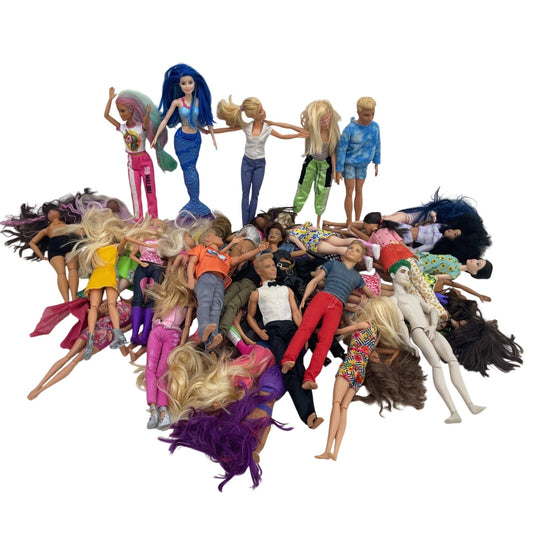 10 lbs LOT Mixed Loose Preowned Mattel Barbie & Others Fashion Play Dolls - Warehouse Toys