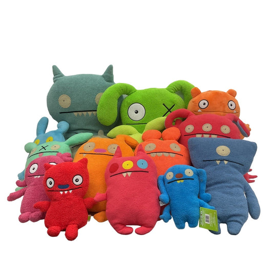 10 lbs LOT Soft Cuddly Ugly Dolls Fleece Colorful Monster Plush Dolls Preowned - Warehouse Toys