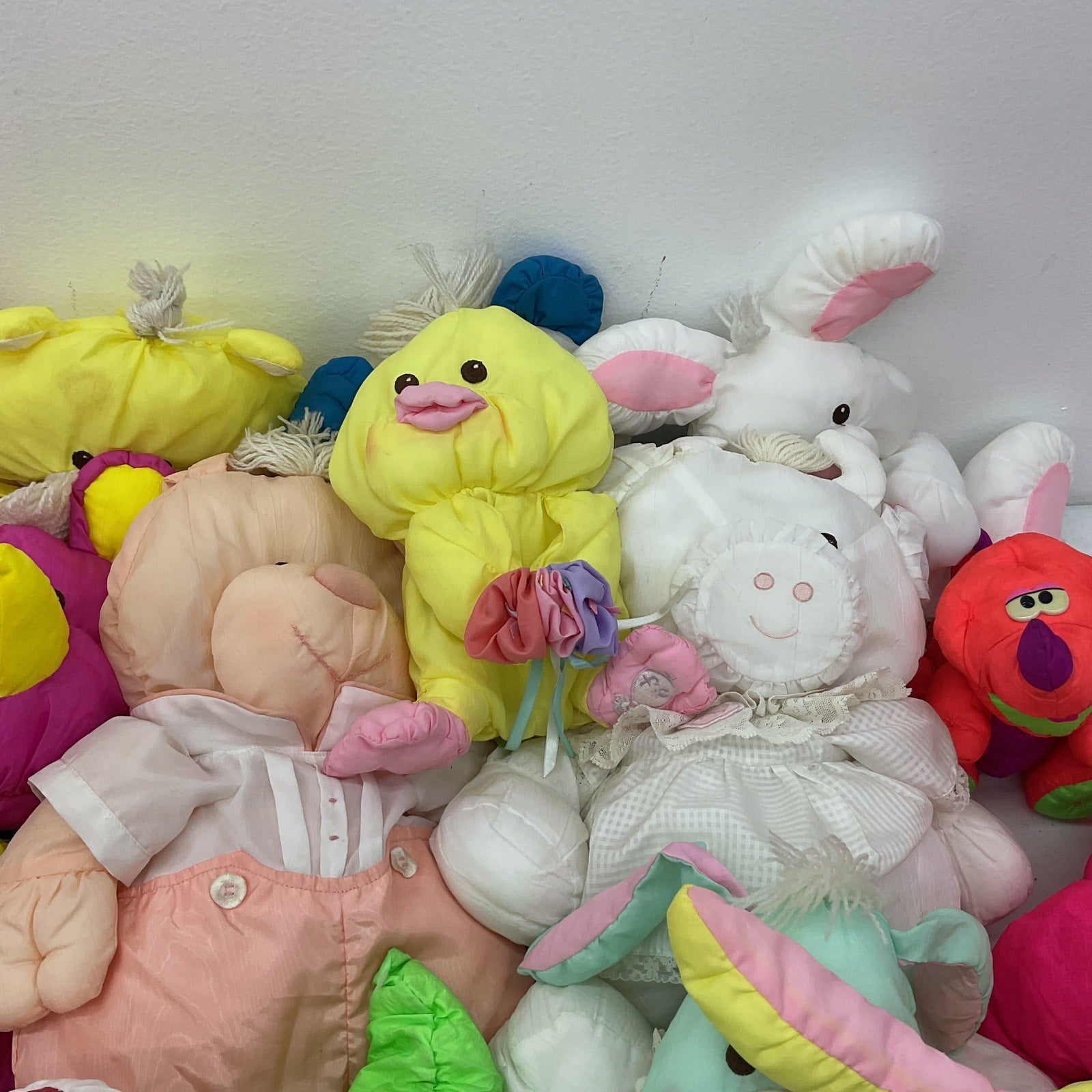 10 lbs Preowned Fisher Price Puffalumps & Others Vintage Stuffed Animals LOT - Warehouse Toys