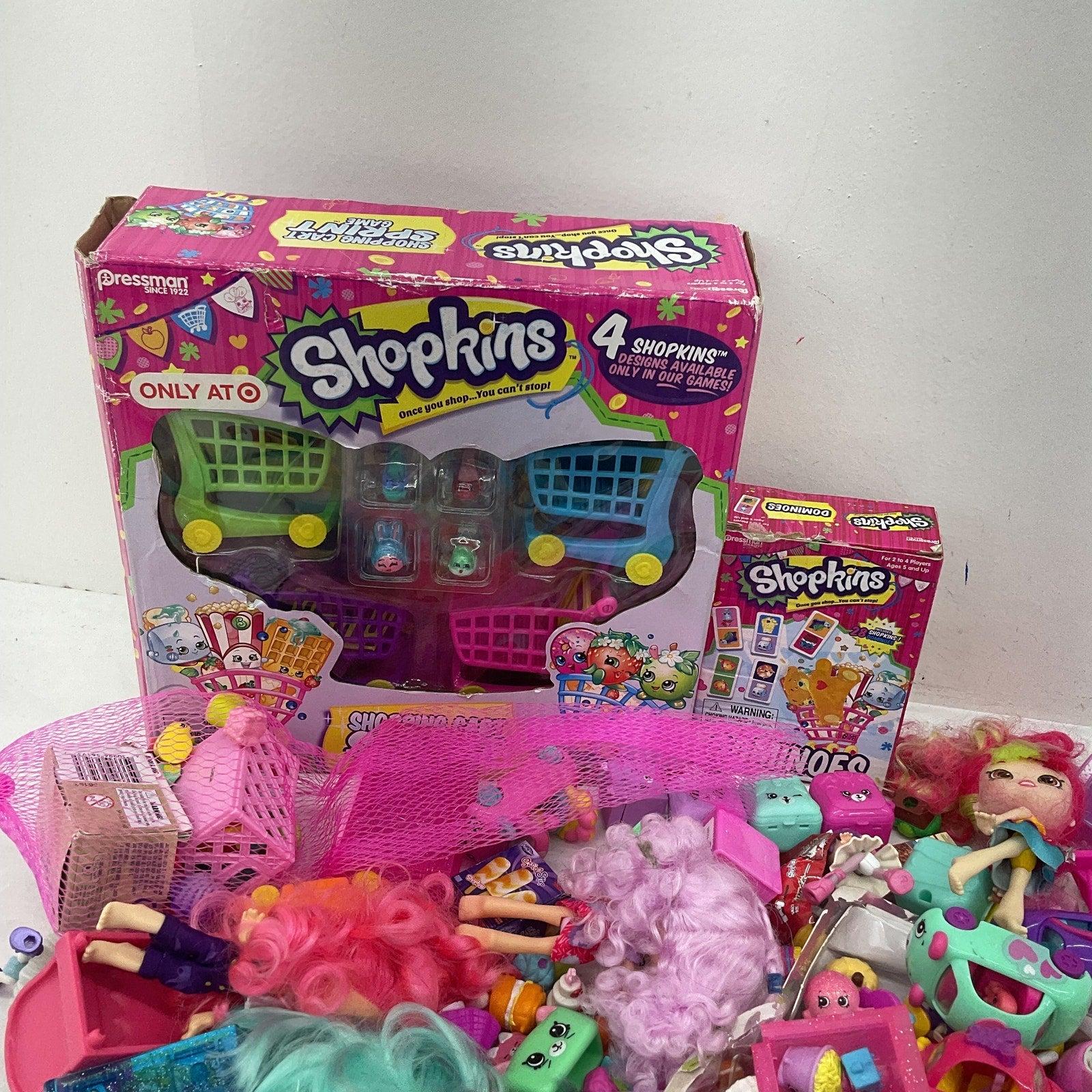 10 lbs Preowned Shopkins Shoppies Dolls Playset Parts Accessories Figures LOT - Warehouse Toys