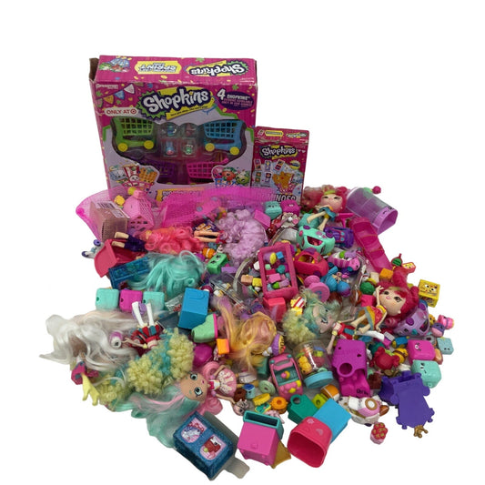 10 lbs Preowned Shopkins Shoppies Dolls Playset Parts Accessories Figures LOT - Warehouse Toys