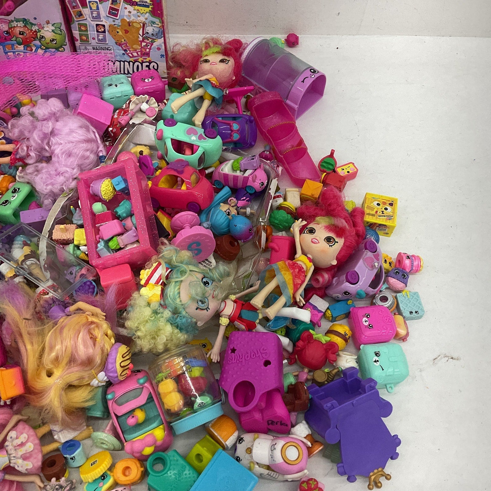 10 lbs Preowned Shopkins Shoppies Dolls Playset Parts Accessories Figures LOT - Warehouse Toys