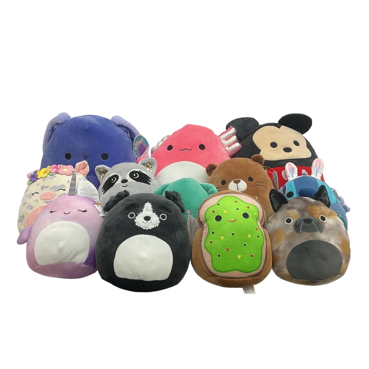 11 lbs LOT Squishmallows Character Soft Cuddly Plush Dolls Assorted Preowned - Warehouse Toys