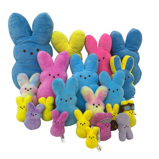 12 lbs Easter Holiday Peeps Bunny Bunnies Colorful Blue Pink Plush Toys Preowned - Warehouse Toys