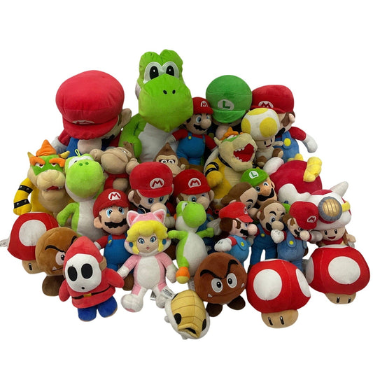 12 lbs Mix LOT Preowned Nintendo Super Mario Toad Peach Mushroom Plush Dolls - Warehouse Toys