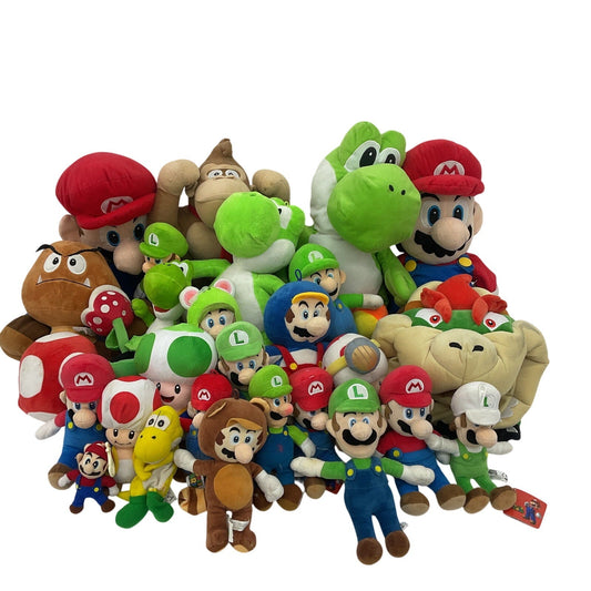 12 lbs Mixed Preowned LOT Nintendo Super Mario Bowser Goomba Kong Plush Dolls - Warehouse Toys