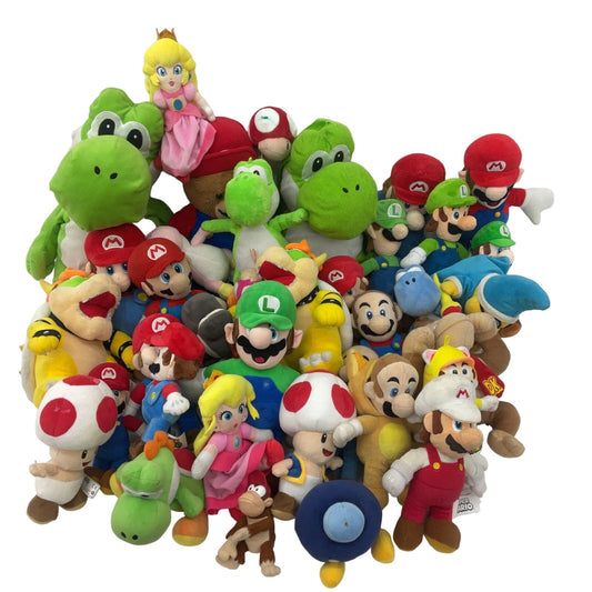 12 lbs Mixed Preowned LOT Nintendo Super Mario Luigi Yoshi Toad Plush Dolls - Warehouse Toys