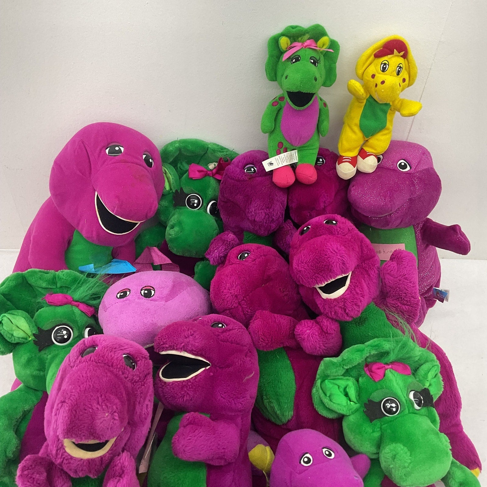 12 lbs Preowned Barney & Friends Purple Dinosaur Baby Bop BJ Stuffed Animals LOT - Warehouse Toys