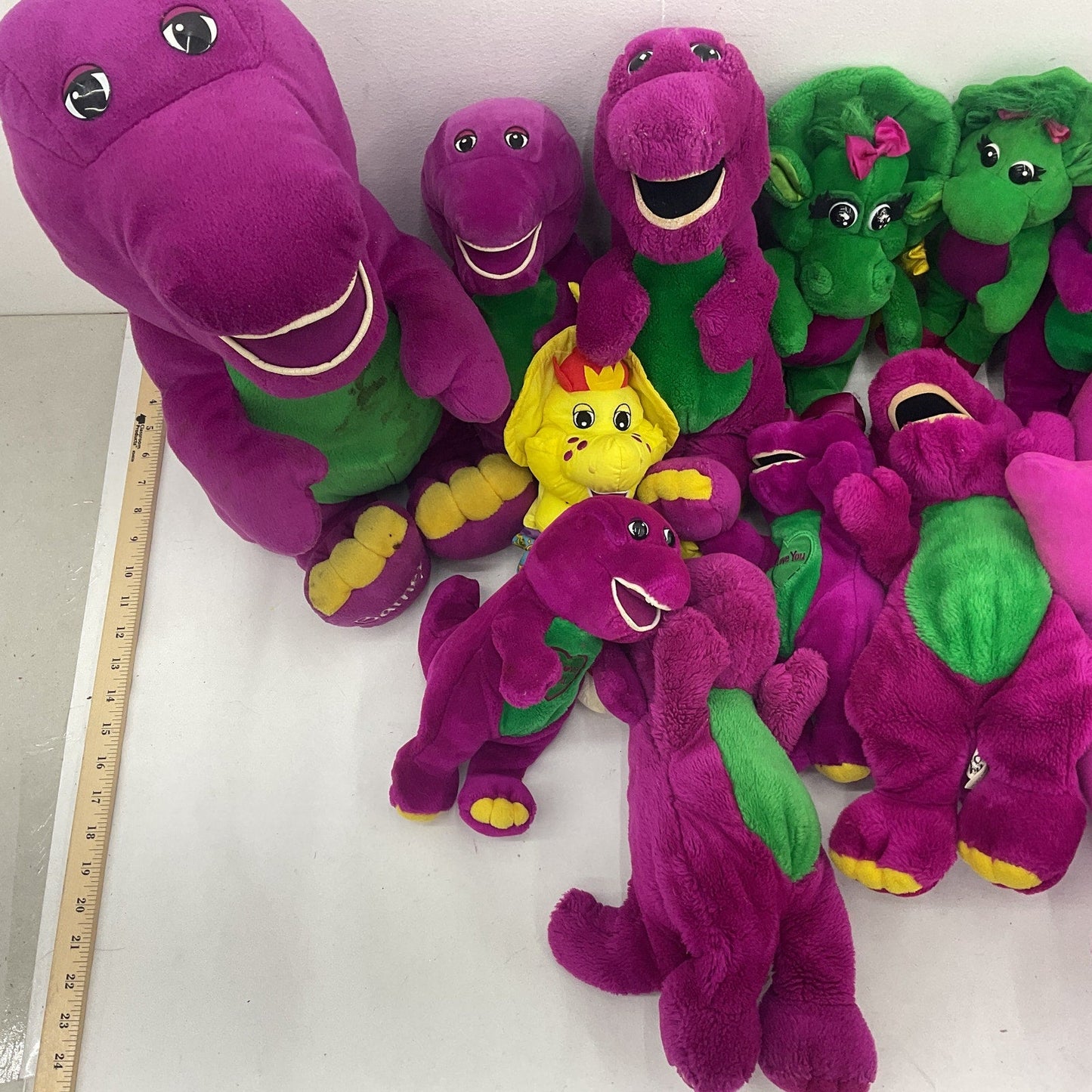 12 lbs Preowned Barney & Friends Purple Dinosaur Baby Bop Stuffed Animals LOT - Warehouse Toys