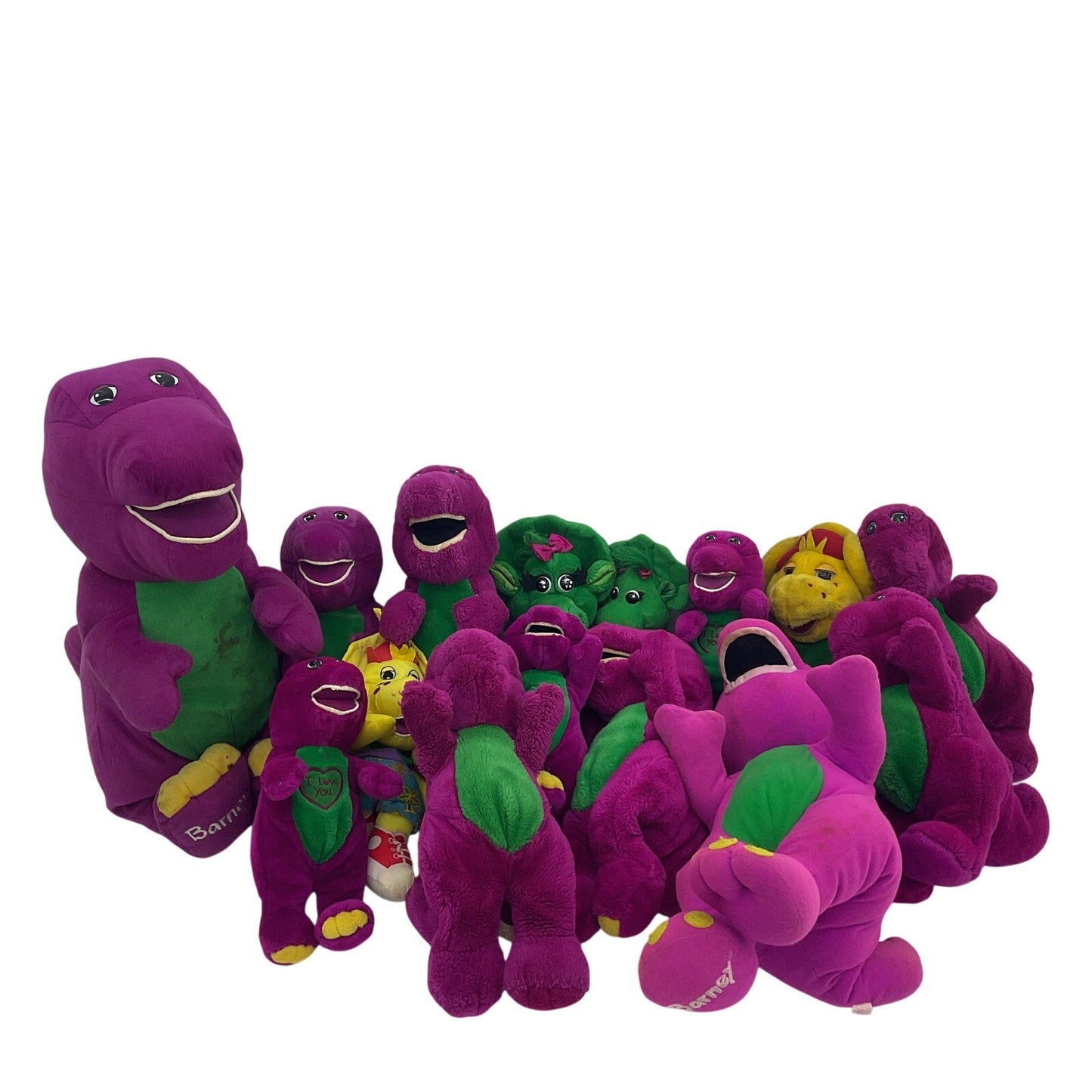 12 lbs Preowned Barney & Friends Purple Dinosaur Baby Bop Stuffed Animals LOT - Warehouse Toys