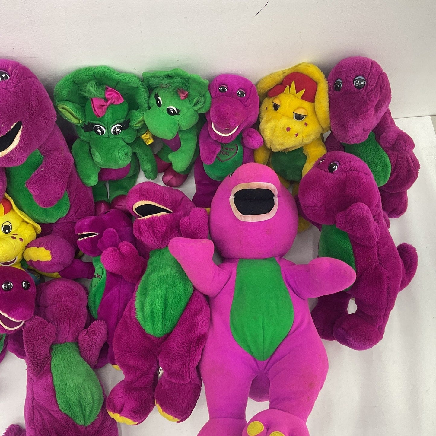 12 lbs Preowned Barney & Friends Purple Dinosaur Baby Bop Stuffed Animals LOT - Warehouse Toys