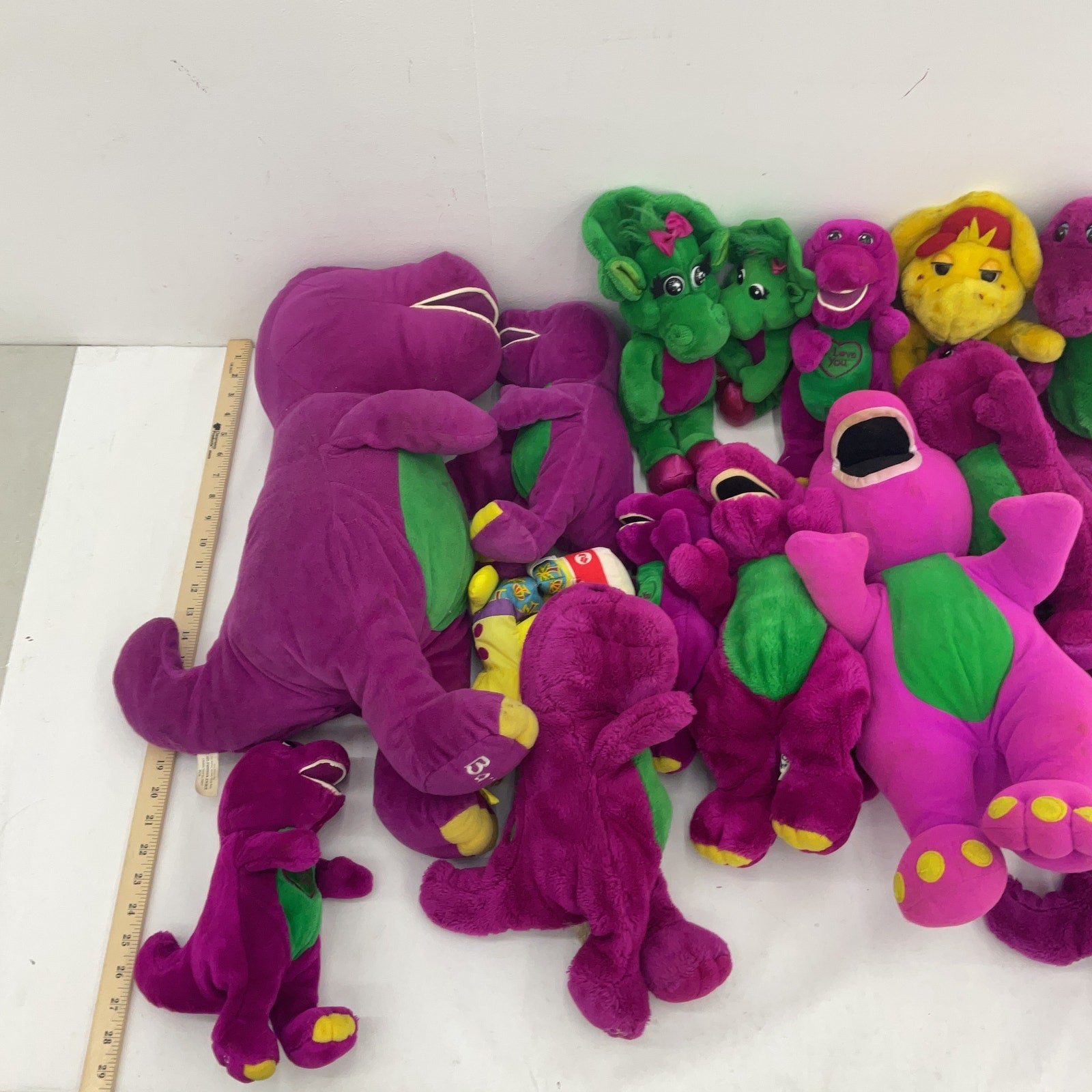 12 lbs Preowned Barney & Friends Purple Dinosaur Baby Bop Stuffed Animals LOT - Warehouse Toys