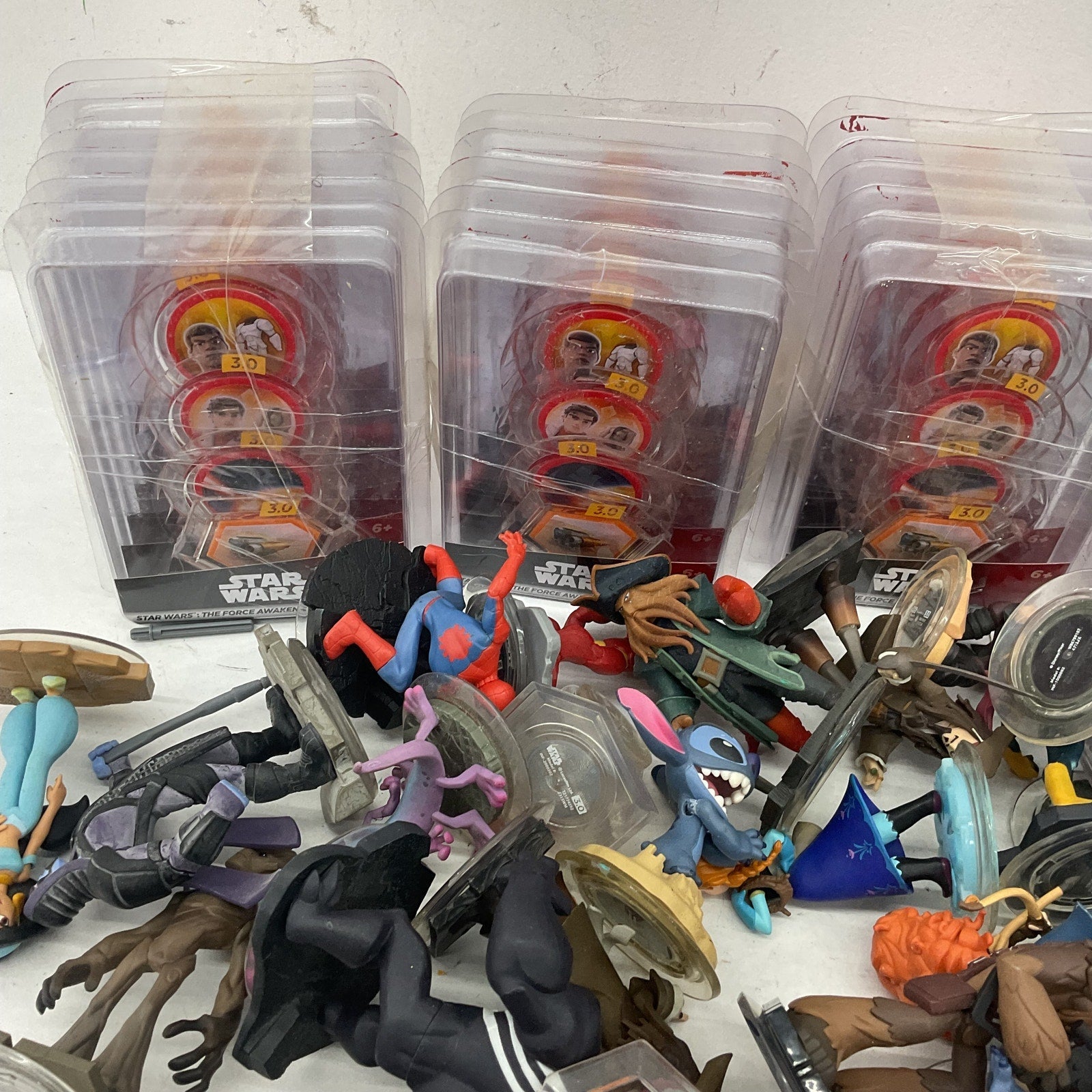 12 lbs Preowned Mixed Disney Character Infinity Star Wars Marvel Toy Figures LOT - Warehouse Toys