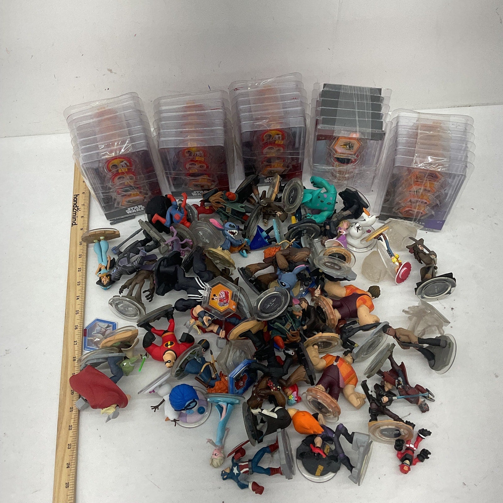 12 lbs Preowned Mixed Disney Character Infinity Star Wars Marvel Toy Figures LOT - Warehouse Toys