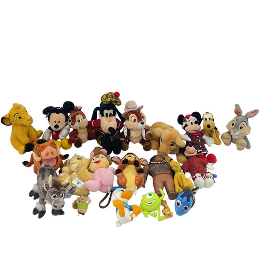 12lb Mixed Lot Vintage New Disney Plush Stuffed Animal Lion King Mickey Preowned - Warehouse Toys