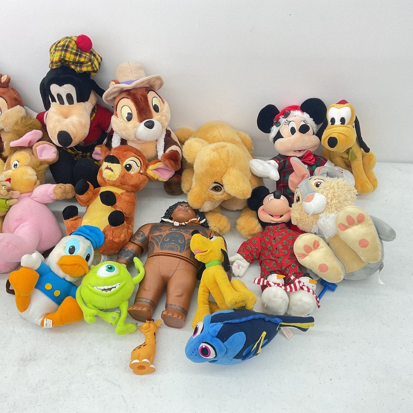 12lb Mixed Lot Vintage New Disney Plush Stuffed Animal Lion King Mickey Preowned - Warehouse Toys