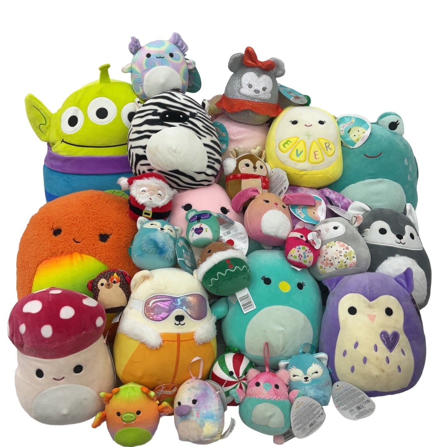 13 lbs Huge LOT Preowned Squishmallows Character Plush Dolls Disney Mushroom - Warehouse Toys