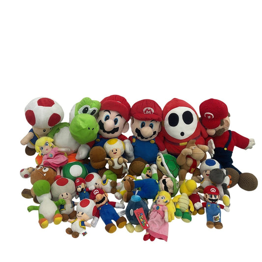 13 lbs Mixed Preowned LOT Nintendo Super Mario Shy Guy Yoshi Peach Plush Dolls - Warehouse Toys