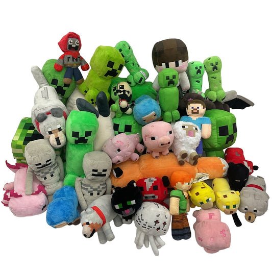 13 lbs Preowned LOT Minecraft Character Stuffed Animals Plush Toys Creeper Pigs - Warehouse Toys