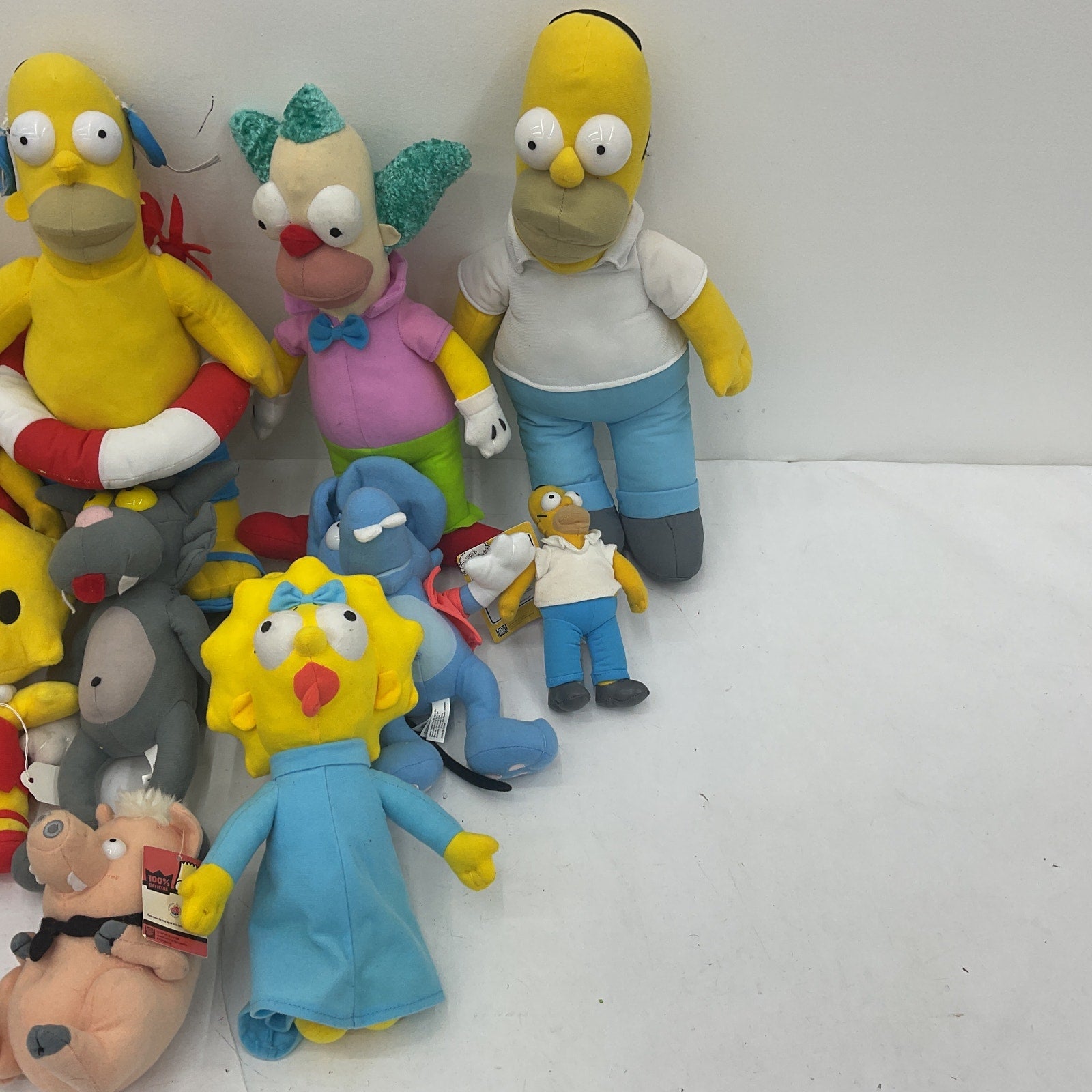 13 PCS Of Vintage Preowned Plush Toys The Simpsons Maggie Bart Homer Krusty - Warehouse Toys