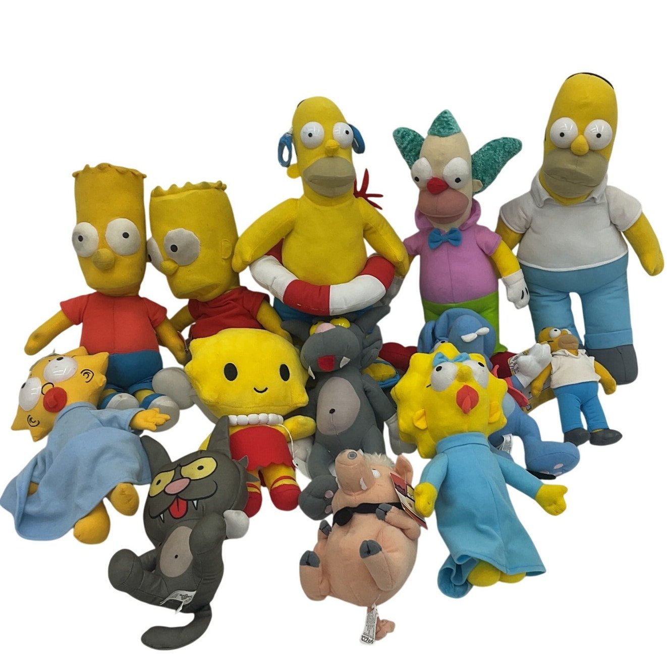 13 PCS Of Vintage Preowned Plush Toys The Simpsons Maggie Bart Homer Krusty - Warehouse Toys