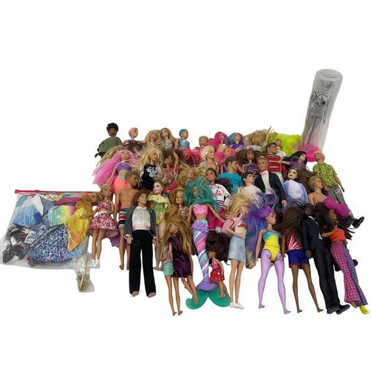 14 lbs LOT Mixed Loose Preowned Mattel Barbie & Others Fashion Play Dolls - Warehouse Toys