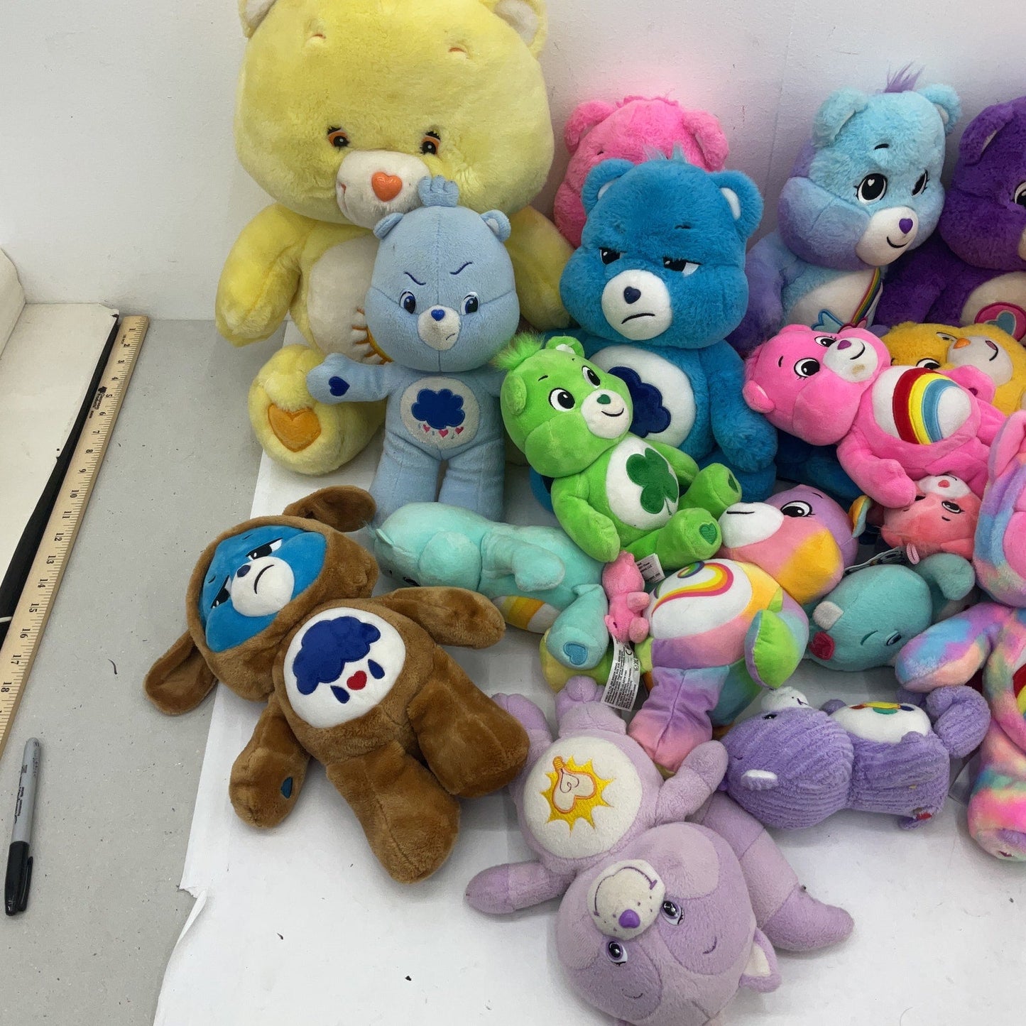 14 lbs Preowned Mixed LOT Care Bears Character Plush Dolls Stuffed Animals - Warehouse Toys