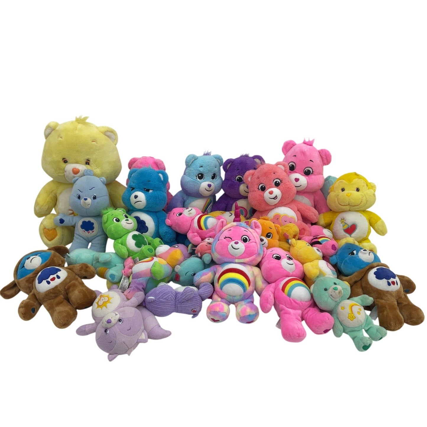 14 lbs Preowned Mixed LOT Care Bears Character Plush Dolls Stuffed Animals - Warehouse Toys