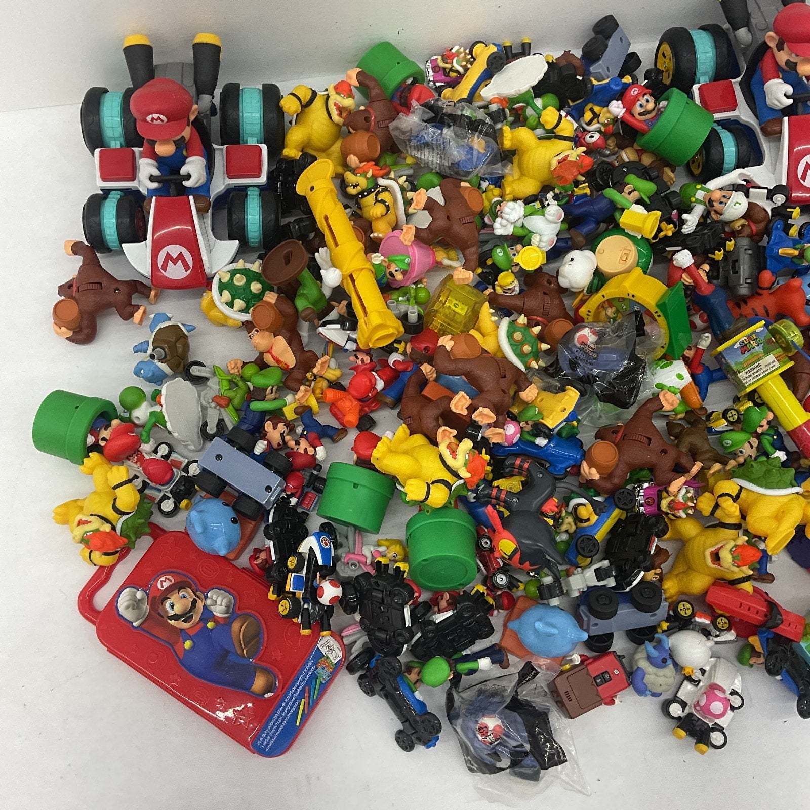 16 lbs Preowned Super Mario Kart Action Figures Vehicles Toys Accessories LOT - Warehouse Toys