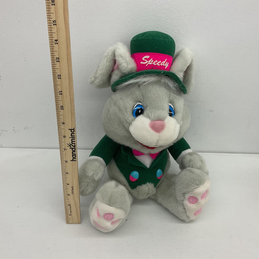 1986 Gray K Mart Stuffed Animal Speedy Bunny Rabbit Plush Toy Promo Advertising - Warehouse Toys