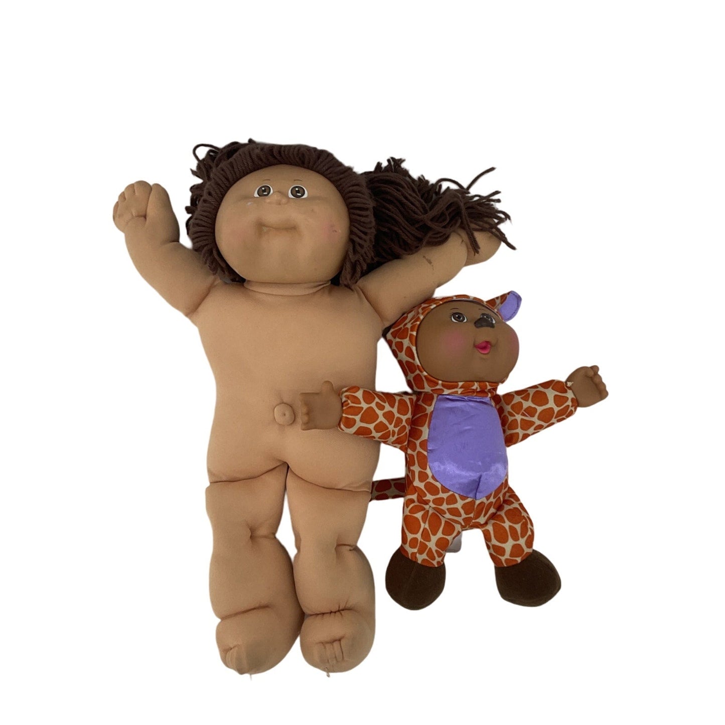 2 CPK Preowned Cabbage Patch Kids Brown Giraffe Play Dolls - Warehouse Toys