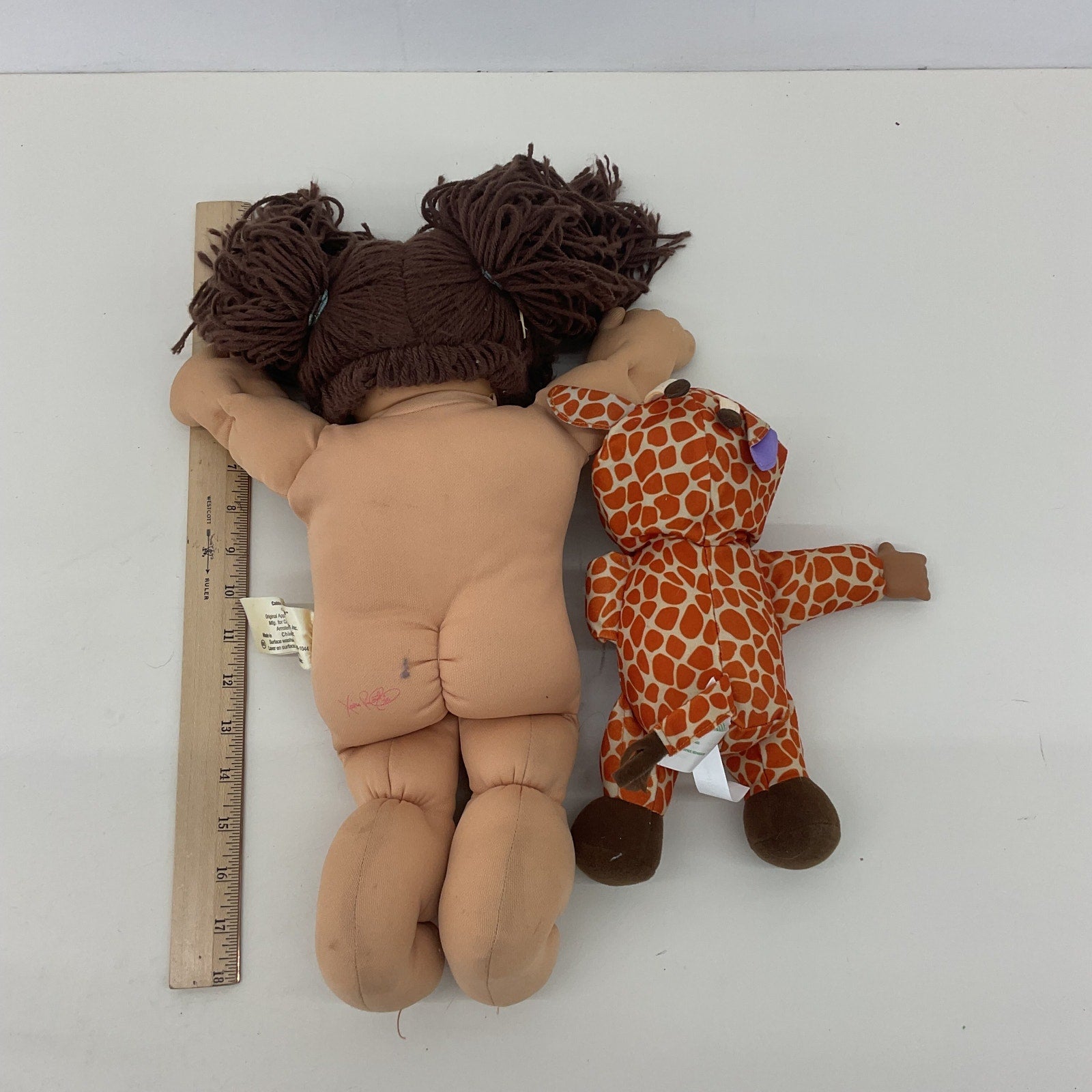 2 CPK Preowned Cabbage Patch Kids Brown Giraffe Play Dolls - Warehouse Toys