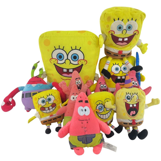 2+ LBs Lot Nickelodeon Spongebob Squarepants Patrick Plush Stuffed Toys Preowned - Warehouse Toys
